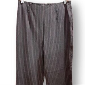 Escada pinstripe wool dress pants size S black red